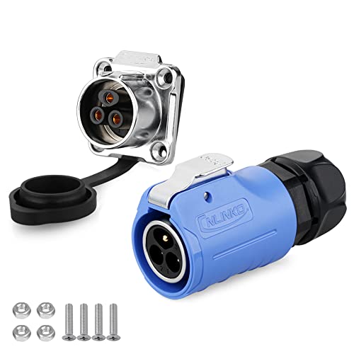CNLINKO LP-20 Industrial Waterproof Connector IP68 Circular Aviation Plug - size: 3-Pin, style: Plug without Cable