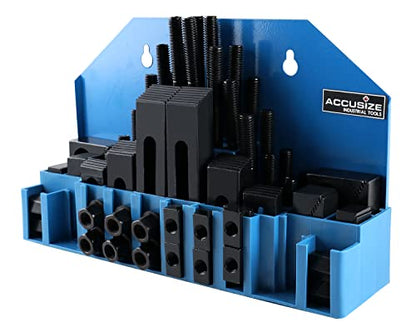 Accusize Industrial Tools Deluxe Steel Clamping Kit, 5/8" Table Slot