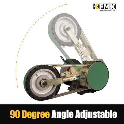 2"x48" Belt Grinder Attachment for Bench Grinders with 7 Inch Contact Wheel, 2x48 Inch Belt and 7 Inch Disc Sander Attachment for 8" or 10" Bench Grinders - size: 2"x48"-7''