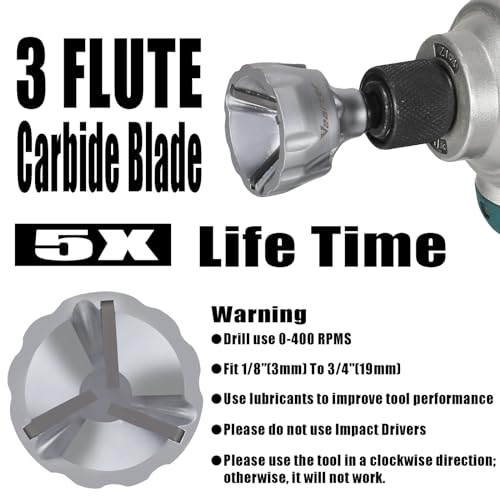 1/8" to 3/4" Deburring External Chamfer Tool with Carbide Blades - size: 1/8" to 3/4"