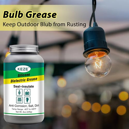 Keze Dielectric Grease Automotive Electrical Grease for Connectors Grasa 8 oz Brake Grease Copper Anti Seize Lubricant 8 oz