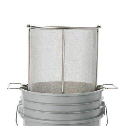 Dip N’ Drain – Stainless Steel Part Cleaning Strainer Basket for 5-Gallon Buckets (Bucket Not Included) | 1/32″ Mesh, Swing Handle, Great for Mechanics, Auto Parts, Garage, Shop & Home Cleaning - size: 5 Gal. 1/32" Mesh - No Bucket