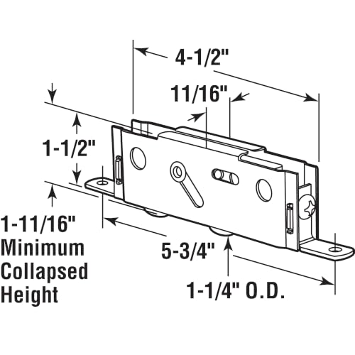 Prime-Line D 1991 1-1/4 In. Steel Ball Bearing Low Carriage Sliding Door Roller Assembly (Single Pack) - size: 1.25 Inch