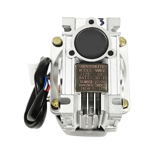 Worm Gear Motor Speed Controller, 120W 6W AC 110V Industrial Reducer Gearbox Electric Reduction Ratio 30:1 Governor 60RPM High Torque Speed 1650rpm Shaft Bore Diameter 14mm Self-Locking and Power Off