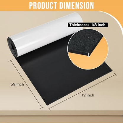 MYFULLY Neoprene Foam Sheet 12" x 59" x 1/8" Adhesive Backing Roll - size: 12 in x 59 in x 1/8 in