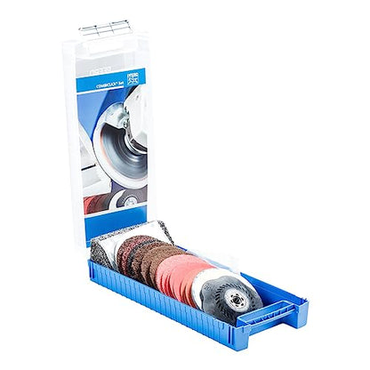 PFERD COMBICLICK Disc Set, 19 pcs. | 5 inch Dia. | 5/8-11 Thread | 48194 - for coarse Grinding to polishing Work with an Angle Grinder, only Available in a Set - size: 5" Disc Diameter