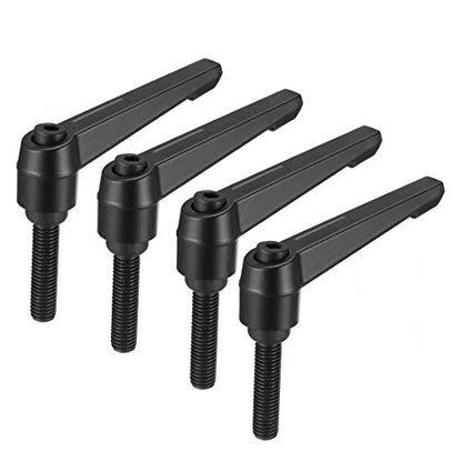 uxcell M10 x 40mm Handle Adjustable Clamping Lever Thread Push Button Ratchet Male Threaded Stud Knobs Locking Rotating Screw Handles Quick Release Bolt Black 4pcs - size: M10 x 40mm