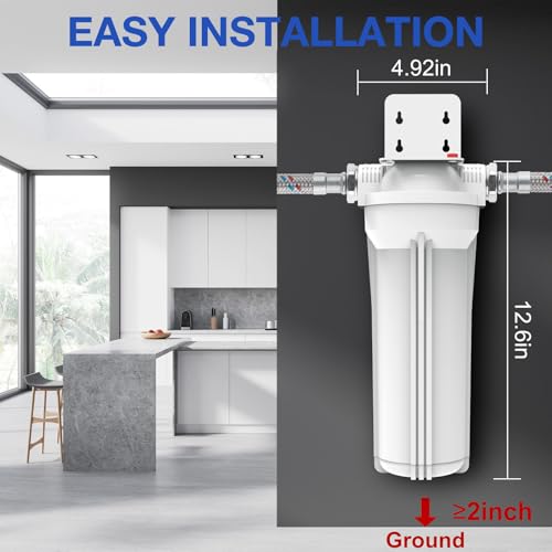 SimPure Whole House Water Filter Housing, 10" Sediment Filter - size: 1 Count (Pack of 1), style: System (10 Inch x 2.5 Inch)