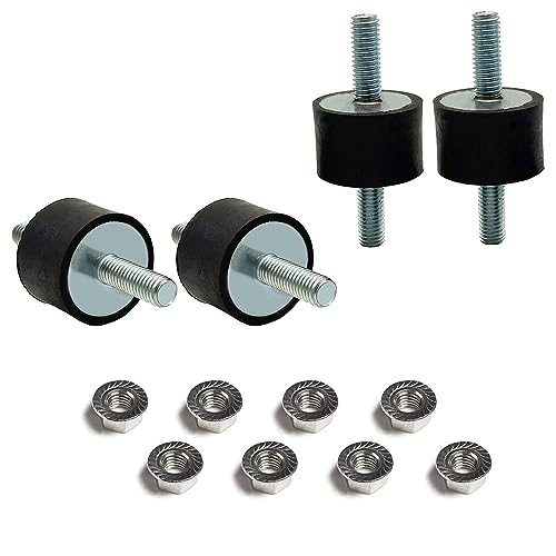 4Pcs M8 30x20mm Rubber Isolator Mounts Double Stud Shock Absorber - size: M8, VV30*20+2G8*23
