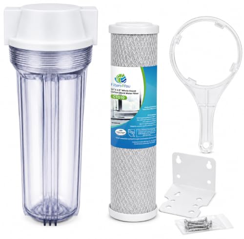 CFS Water Filter Housing Kit, 10 x 2.5 in, 1/4 in NPT, Carbon Block - size: 10 x 2.5 in, 1/4 in NPT