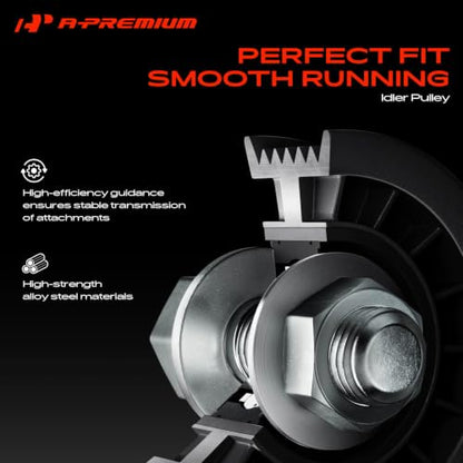 A-Premium Serpentine Drive Belt Kit with Tensioner & Idler Pulley