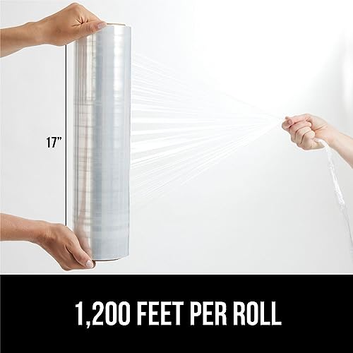 GORILLA GRIP Stretch Film Shrink Wrap for Moving, 1200'x17" Roll - size: 17" - 1200 FT Roll