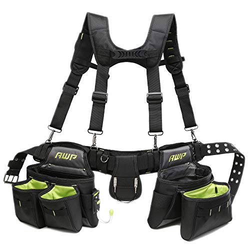 AWP Tool Belt Tool Rig, Durable Premium Utility Belt Organizer for Men & Women, Utility Work, Electrician, Mechanic - style: TrapJaw General Construction Rig