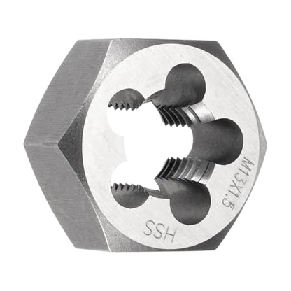 HARFINGTON Hex Threading Die M13 x 1.5 Metric Thread Right Hand High Speed Steel Rethreading Fixed Die Screw Cutting Tapping Repair Tool - size: M13 x 1.5