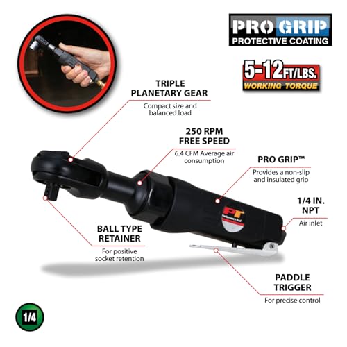 Performance Tool M637 1/4 in. Drive Compact Air Ratchet Wrench - size: 1/4" Dr Air Ratchet