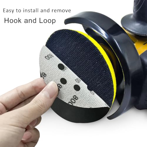 5 Inch 8 Holes Sanding Discs Hook and Loop, 30Pcs Wet Dry Sandpaper, 400 600 800 1000 1500 2000 Grit Sandpaper, Round High Grit Sand Paper for Orbital Sander - size: 400-2000 Grit