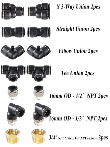 Black PU Pneumatic Tubing Air Hose, 16mm OD x 12mm ID, 32.8ft - color: Black, size: 16mm x 10M