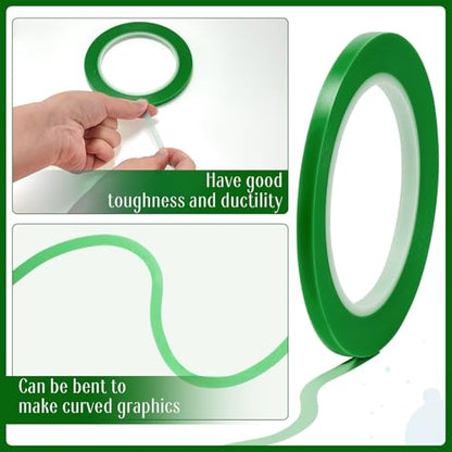 Nezyo 6 Pcs Vinyl Pinstripe Tape Auto,Green,1/16, 1/8,1/5,1/4,1/2, 3/4 Inch - color: Green, size: 1/16, 1/8,1/5,1/4,1/2, 3/4 Inch