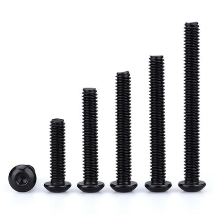 1/4-20 x 1/2" (20 Pack) Button Head Socket Cap Screws Bolts, Stainless Steel 304 (18-8), Allen Hex Drive, Coarse Thread, Fully Threaded, Black Coated - size: 1/4-20 x 1/2"