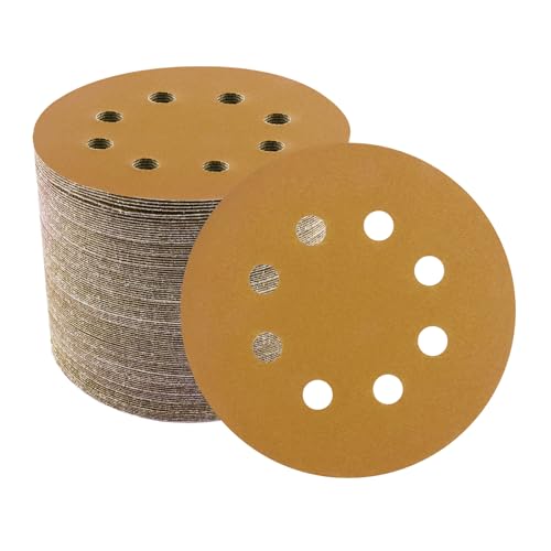 5-Inch Orbital Sander Discs, 8-Hole Pattern, 50-Pack, Hook and Loop Sandpaper for DA Sanders, Paint and Wood Finishing (400 Grit-50 PCS) - style: 400 Grit-50 PCS