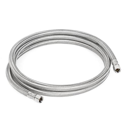 6 FT Refrigerator Water Line, 1/4" Compression Stainless Steel Braided Ice Maker Hose, Fridge Water Line for Refrigerator, Ice Maker Water Hose - size: 6 Feet