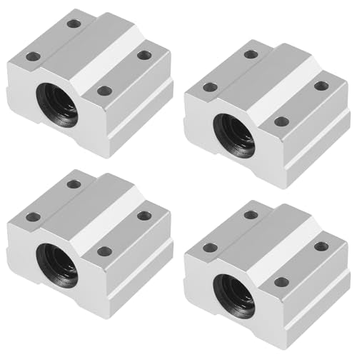 4PCS SCS6UU Linear Motion Ball Bearing Slide Block, 6mm Bore Dia Aluminum Bushing Linear Rail Support Guide Shaft Bearing for CNC Machine and 3D Printer