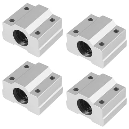 4PCS SCS6UU Linear Motion Ball Bearing Slide Block, 6mm Bore Dia Aluminum Bushing Linear Rail Support Guide Shaft Bearing for CNC Machine and 3D Printer