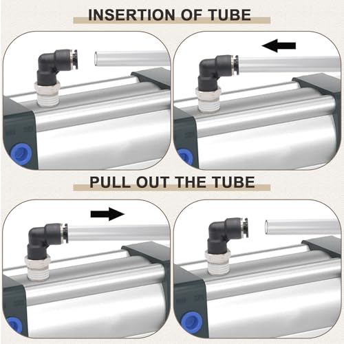 10 Pcs Push to Connect Fittings Male Elbow 1/4 Inch Tube OD x 1/4 Inch NPT Thread Quick Connect Air Line Fittings 90 Degree Pneumatic Tube Fittings - size: 1/4"OD x 1/4"MNPT