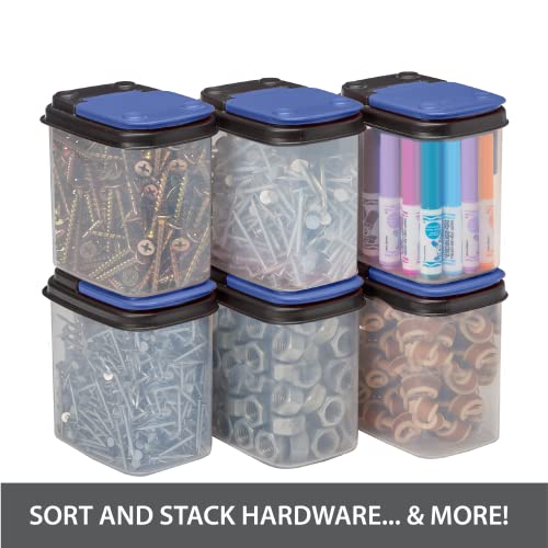 Buddeez Multi-Purpose Hardware Storage Bins Bits (1 Quart - 8 Pack) - color: Blue, size: 8 Pack
