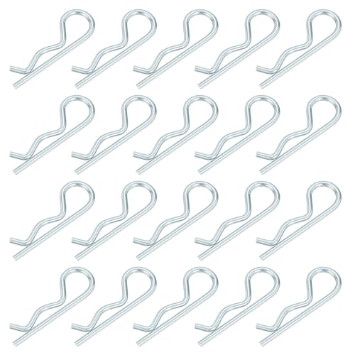 uxcell 1.5 mm x 28 mm Cotter Pins Spring Fastener, Hitch Pins Retaining Pin R Clip Hairpin Carbon Steel Silver Tone 20 Pcs - size: 1.5mm x 28mm