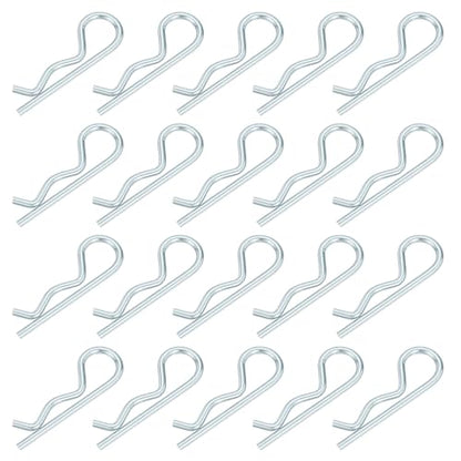 uxcell 1.5 mm x 28 mm Cotter Pins Spring Fastener, Hitch Pins Retaining Pin R Clip Hairpin Carbon Steel Silver Tone 20 Pcs - size: 1.5mm x 28mm