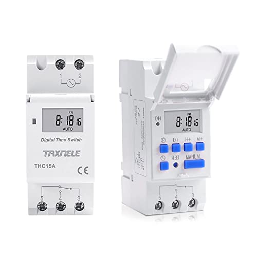 THC15A Digital LCD Electronic Relay Timer Din Rail 2 Wire Weekly 7 Days Programmable Digital Timer Switch Relay Timer Control 110VAC (110v) - color: 110v