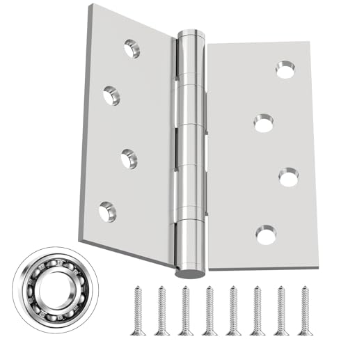 Bartuda Stainless Steel Ball Bearing Door Hinges, 4 Inch 3mm Thick, 3 Pack - color: Brushed Nickel - 09, size: 4 inch - 3 pack