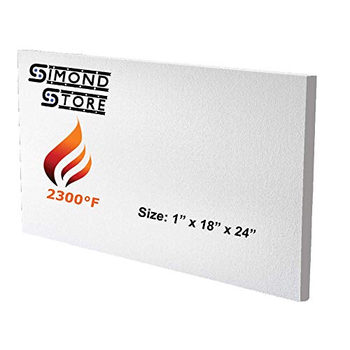 SIMOND STORE Ceramic Fiber Insulation Board - 2300F, 1" x 18" x 24", 1 Pack - size: 1" x 18" x 24" - 1 Pack