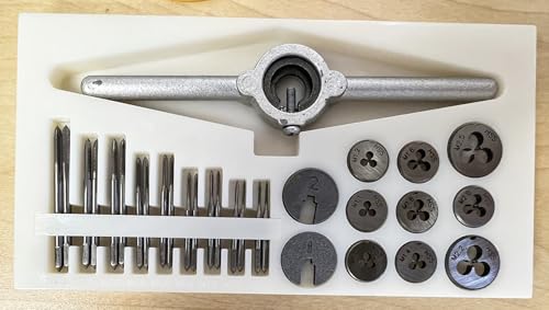 Generic 31PCS Mini Metric Tap and Die Set, HSS, M1.0-M2.5, with Wrench, Tap Sleeve, Storage Box