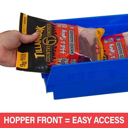 Akro-Mils 30158 Heavy Duty Plastic Shelf Bins, 18"x 8"x 4", Yellow, 12-Pack - color: Yellow