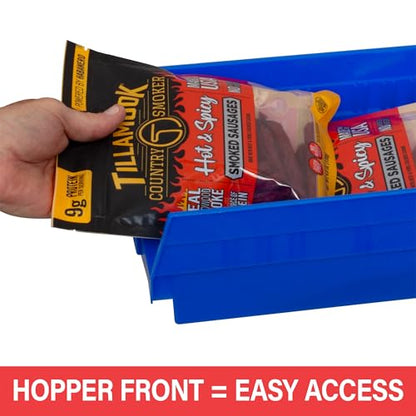 Akro-Mils 30158 Heavy Duty Plastic Shelf Bins, 18"x 8"x 4", Yellow, 12-Pack - color: Yellow