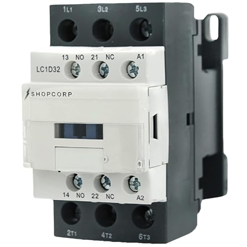 3 Pole contactor 120v Coil 30 Amp Normally Open IEC 660V Switch, Auxiliary 1NO/1NC –110-120VAC Coil, Lighting AC Contactor with Mounting Base for DIN Rail - 20 Pack - style: 20 Pack