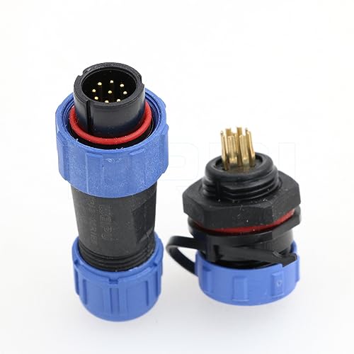 Weipu SP13 9Pin Waterproof Connector Industrial Plastic Aviation Circular Threaded Waterproof Electrical Connector for LED Lights - size: 9 Pin