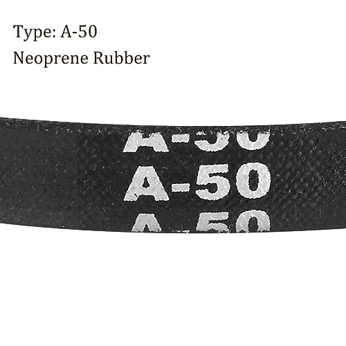 A-50 Drive V-Belt - [50-inch Inside Circumference] A-Section Rubber Drive Belt Wrapped for Transmission Use - size: A-50