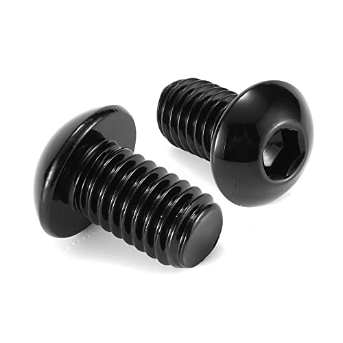 1/4-20 x 5/8" Button Head Socket Cap Bolts Screws, 10Pcs 304 Stainless Steel 18-8, Allen Hex Drive, Black Oxide by SG TZH(with Hex Spanner) - size: 1/4-20 x 5/8"