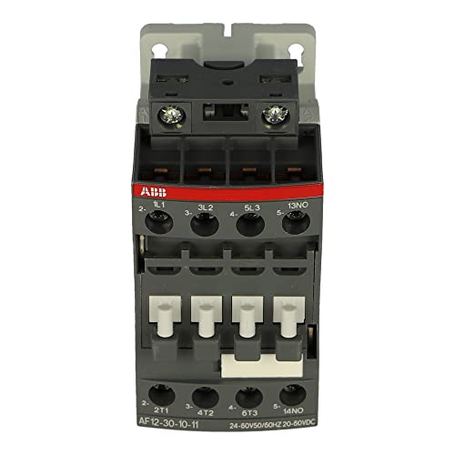 1SBL157001R1110 | AF12-30-10-11 | ABB AF12-30-10-11 CONTACTOR, 3 Pole, 5.5KW 12A AC3, Coil 24-60V50/60HZ 20-60VDC, 1NO Auxiliary