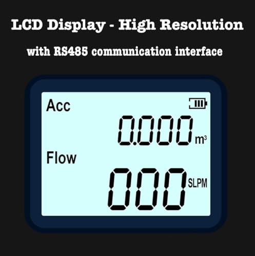 Digital Gas Flow Meter, Nitrogen Flow Meter, Portable Gas Mass Air Flow Meter, Compressed Air and Oxygen Flow Rate Meter Tester, Range 0-20L/min (MF5706)