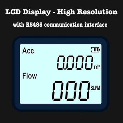 Digital Gas Flow Meter, Nitrogen Flow Meter, Portable Gas Mass Air Flow Meter, Compressed Air and Oxygen Flow Rate Meter Tester, Range 0-20L/min (MF5706)