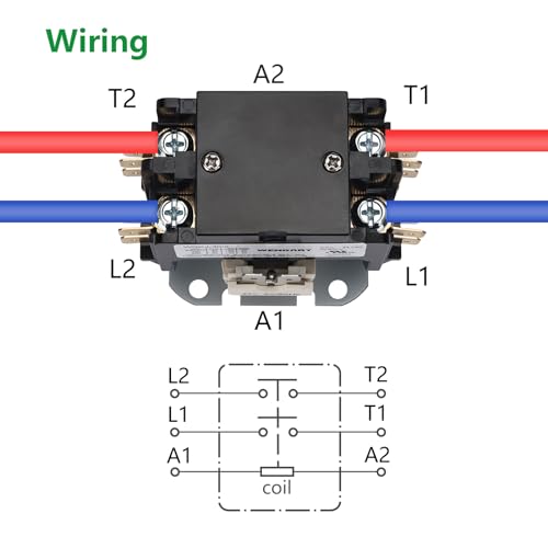 Wengart Air Conditioner Contactor,24V Coil 2 Pole 30 Amp Compatible with Condenser,Compressor,Air Conditioner,Refrigeration Systems,Heat Pump