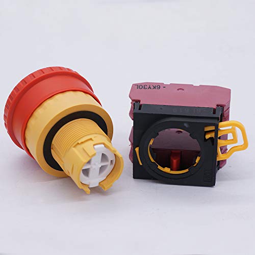 TWTADE / 22mm 2 NC Red Mushroom Latching Emergency Stop Push Button Switch 10A 600V YW1B-V4E02R - color: Red, size: 2NC