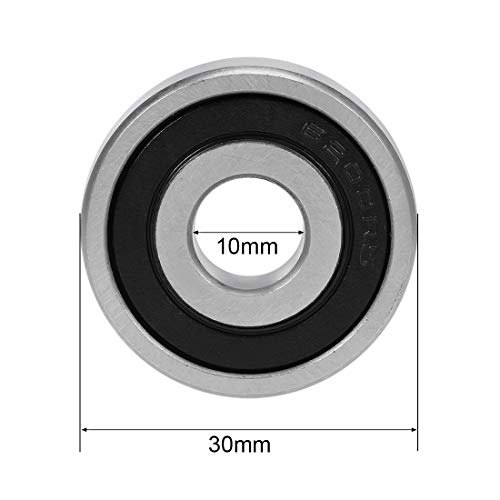 uxcell 6200-2RS Deep Groove Ball Bearing 10x30x9mm Double Sealed ABEC-3 Bearings 5-Pack - size: 10mmx30mmx9mm