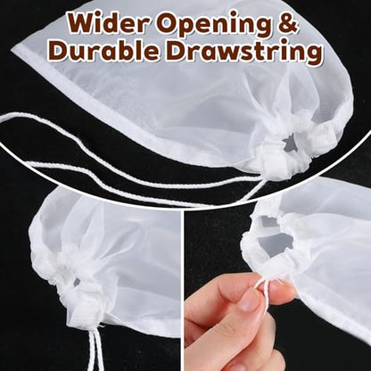 5 Pcs Nylon Brew Bags, Fine Mesh Brewing Bag Reusable Cold Brew Bags, 7.9 x 11.8 Inch Straining Bag for Beer, Wine, Cider - size: 7.9 x 11.8 Inch
