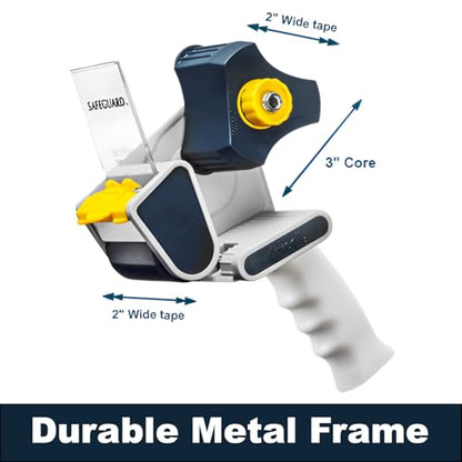 MDJ by Excell Packing Tape Gun Dispenser with Safety Blade Cover, 2 Inch Wide Carton Packing Tape for Commercial Packaging, Shipping, Moving, Carton and Box Sealing