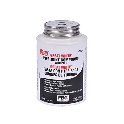 Oatey 31231 Pipe Joint Compound with PTFE with Brush, 8 fl.Ounce